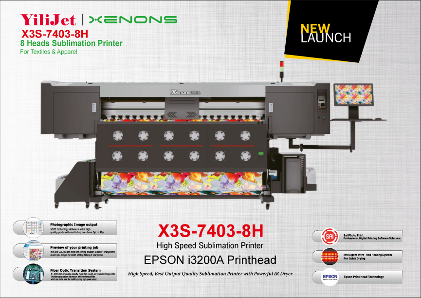 Yilijet Xenons 8 Heads Sublimation Printer