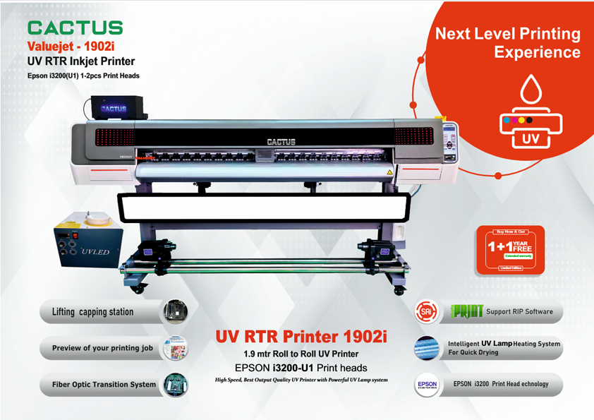 CACTUS VJ-1902i - 1.9m UV Roll to Roll Printer